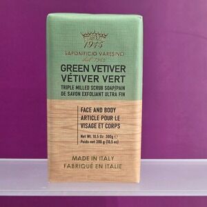 Saponificio Varesino Scrub Soap Unisex 10.5oz Green Vetiver Triple Milled Italy